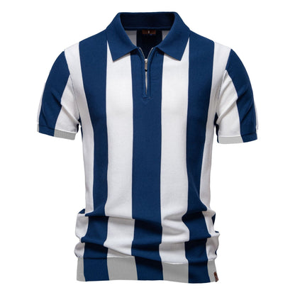 Herren Poloshirt Modern Streifenmuster SlimFit - BerlinGlamour
