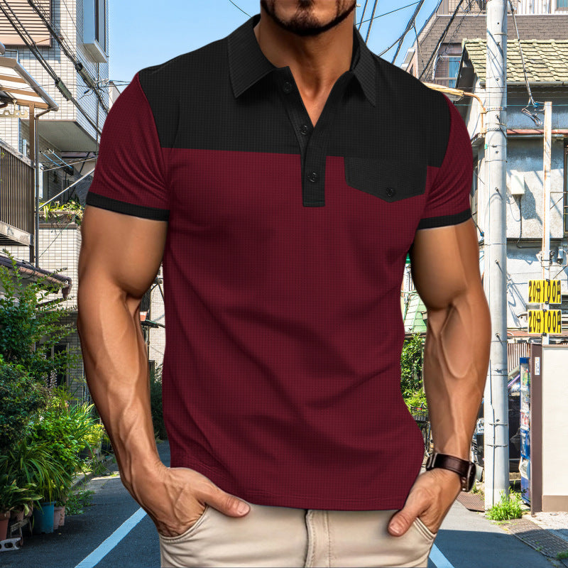Herren Poloshirt Modern mit Kontrast und Brusttasche