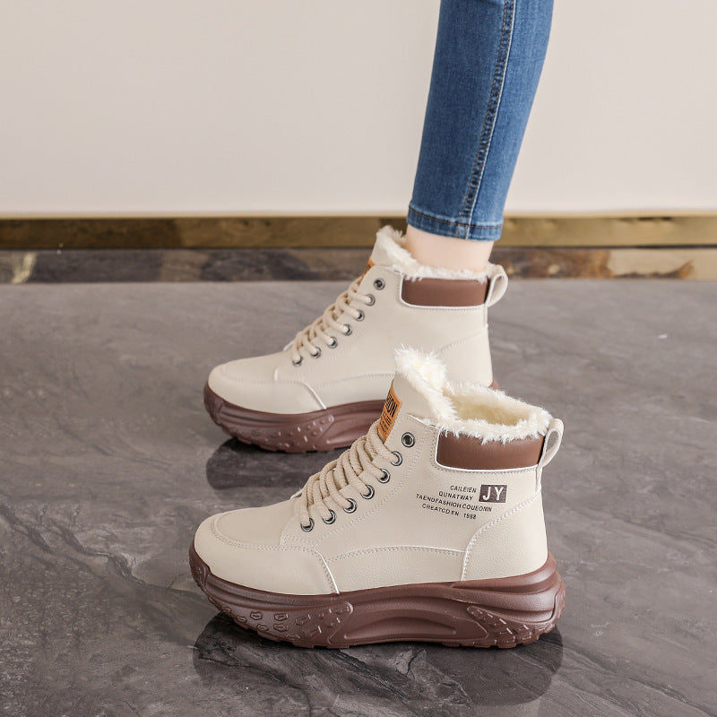 Damen Winterboots Schnürboots Kuschelig Rutschfest