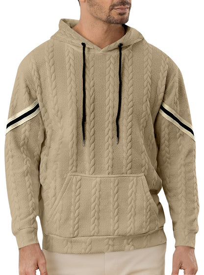 Herren Kapuzenpullover Strukturiert Kontrast Akzent Modern
