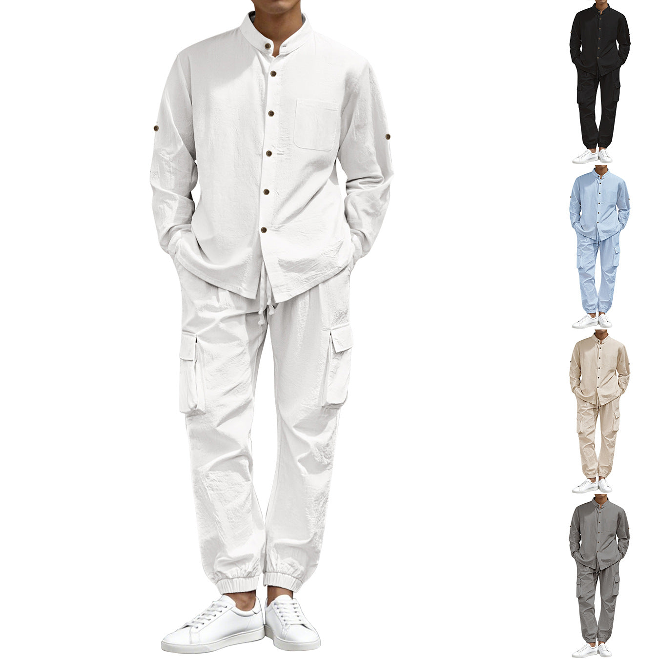 Herren Cargo-Hose Stehkragen Elastisch Bequem - BerlinGlamour