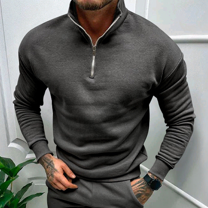 Herren Pullover Kurz Reißverschluss Elastisch Sportlich