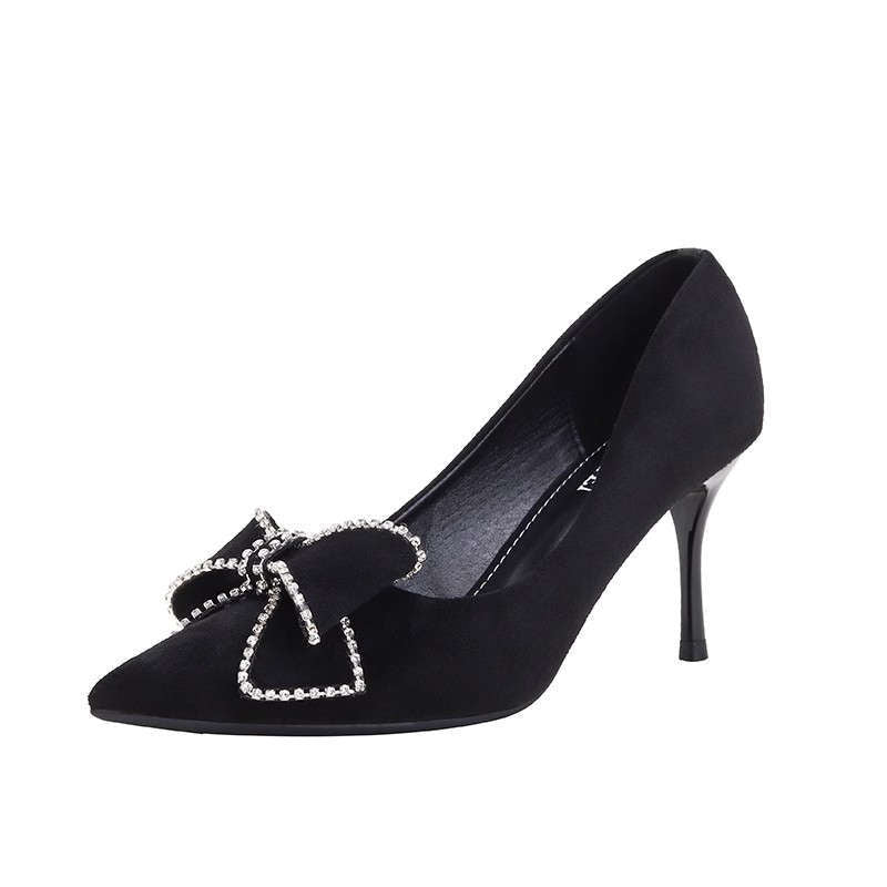 Elegante Damen Pumps mit Schleifen Dekoration High Heel