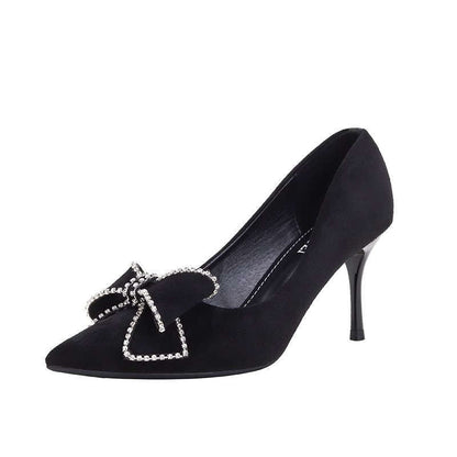Elegante Damen Pumps mit Schleifen Dekoration High Heel