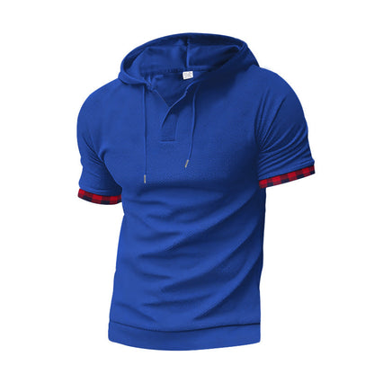 Herren Kapuzenshirt Modern mit Kontrastärmeln