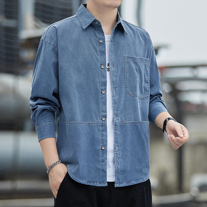 Herren Denim Overshirt Modern Schnitt