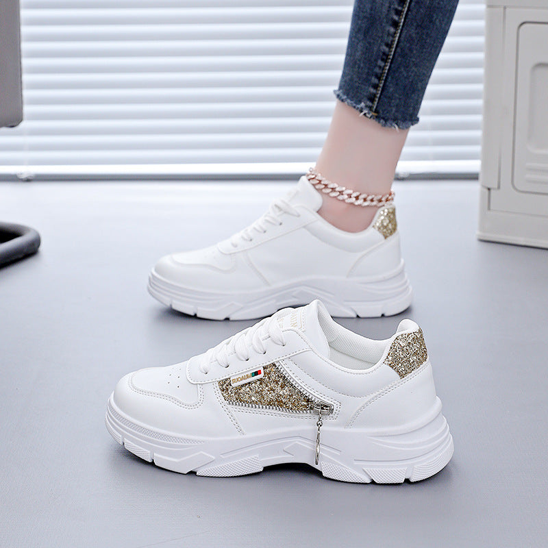 Damen Sneaker Chunky Glitzer Schuhe Rutschfest