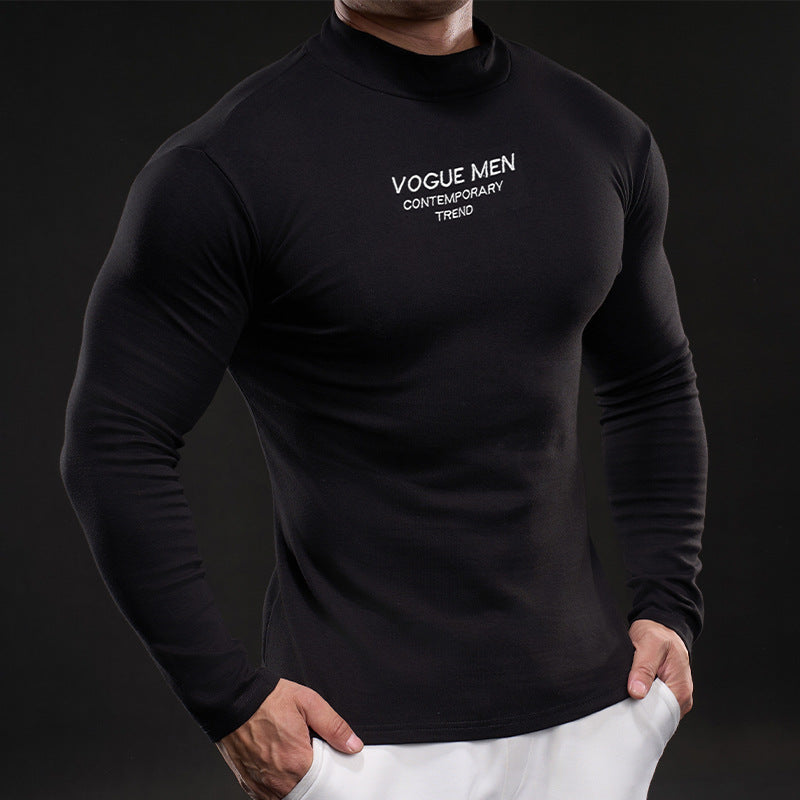 Herren Langarmshirt Elegantes Hochgeschlossenes Hemd