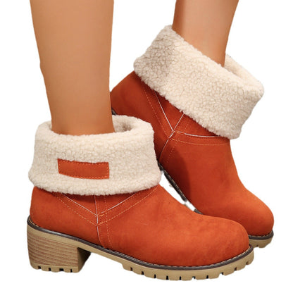 Damen Stiefeletten Warm Kuschelig Rutschfest