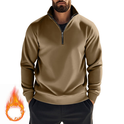 Herren Fleece-Pullover Warm Halbzipper Hochkragen
