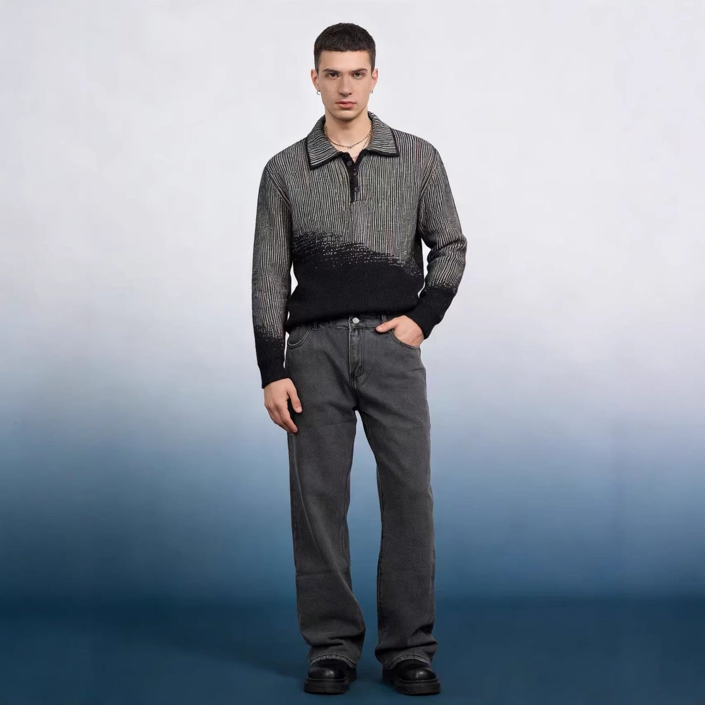 Herren Chino-Hose Hohe Taille Bequem Elegant
