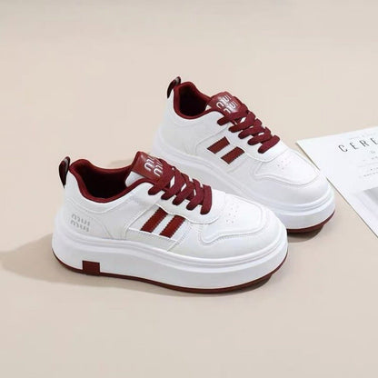 Damen Sneaker Laufsohle Dick Atmungsaktiv Sportlich