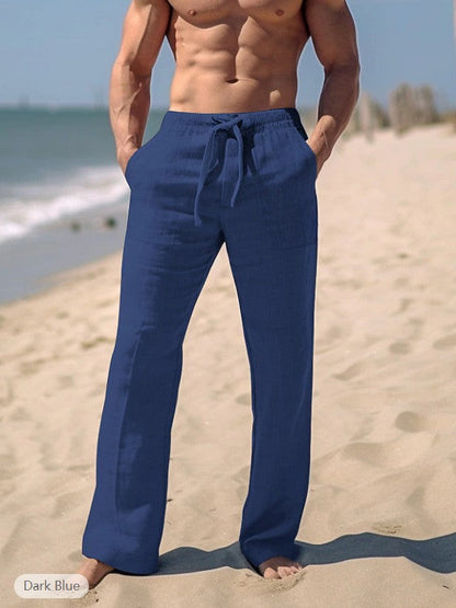 Leichte Leinenhose Sommer Herren Bequem Verstellbar