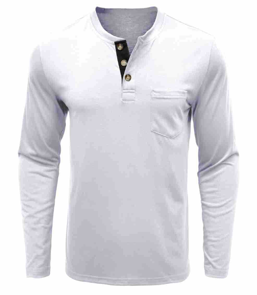 Herren Langarmshirt Mit Knöpfen Modern Sportlich
