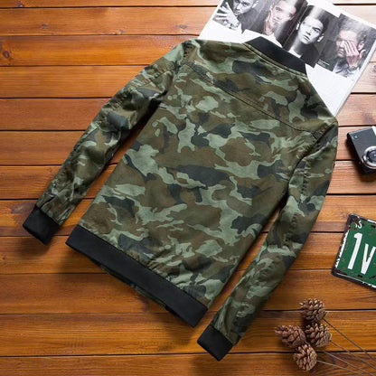 Herren Camo Bomberjacke Militärstyle Schwarz