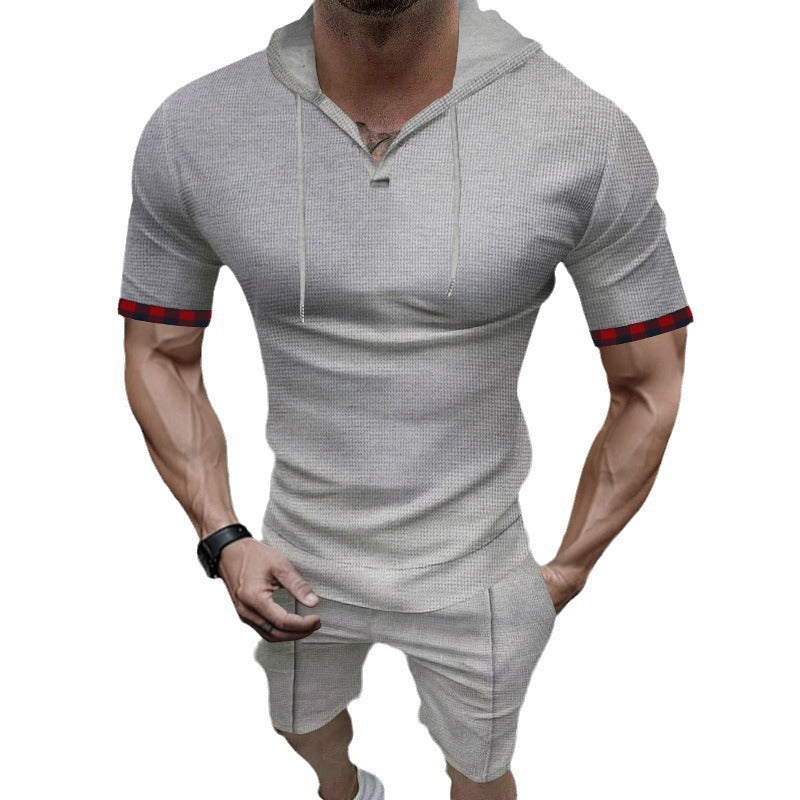 Herren Kurzarm Hoodie Trendy Moderne Streetwear