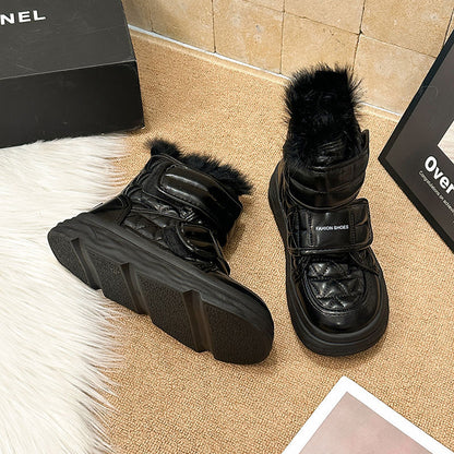 Damen Winterstiefel Isoliert Warm mit Fellbesatz