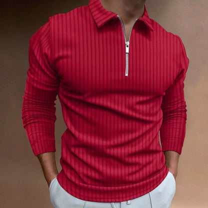 Herren Sportshirt Langarm Reißverschluss Funktionsshirt