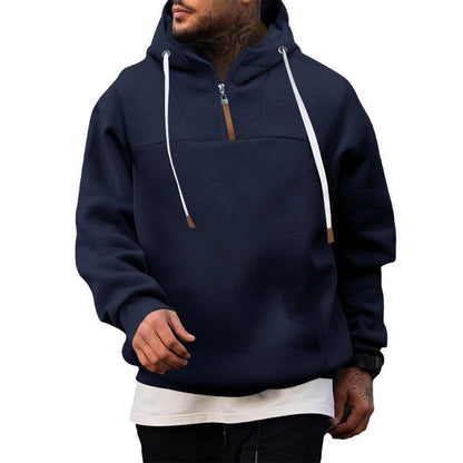 Herren Kapuzenpullover Warm mit Reißverschluss und Kängurutasche