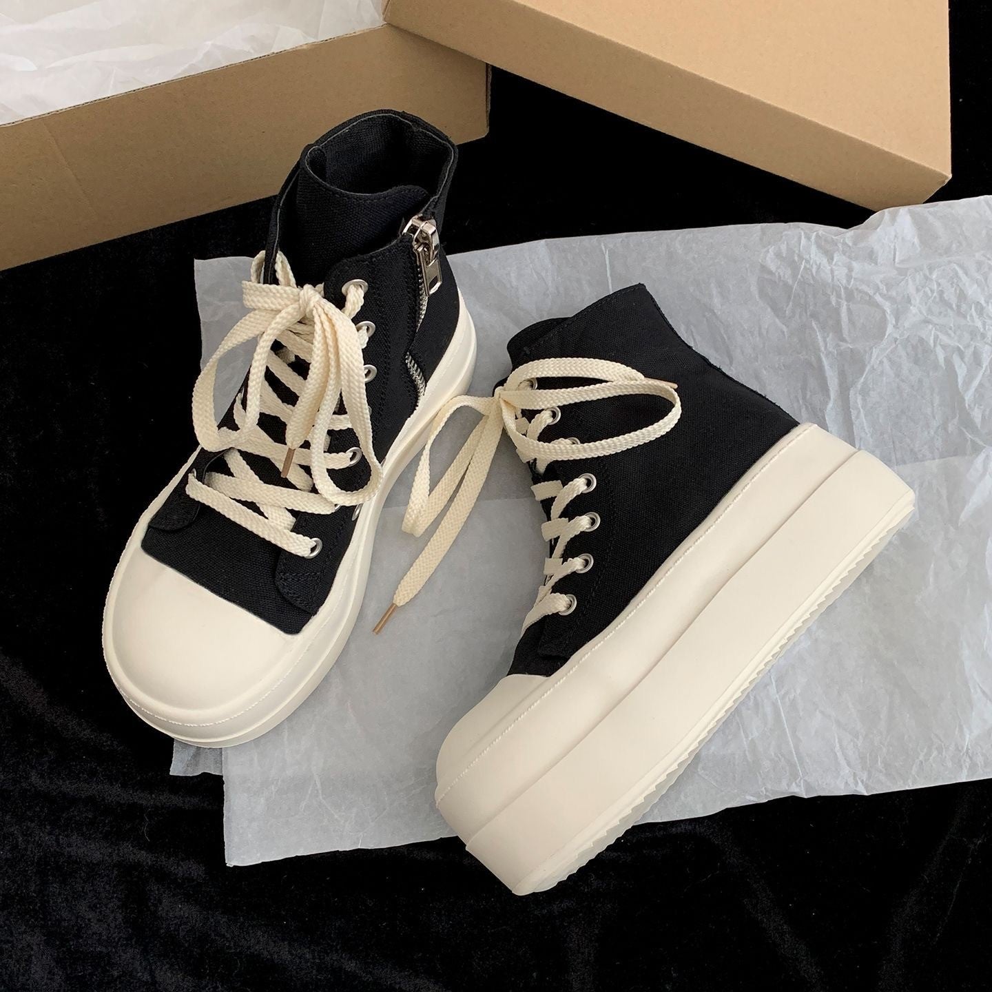 Damen Plateausneaker Hochwertig atmungsaktiv Weiss - BerlinGlamour