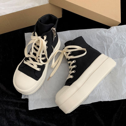 Damen Plateausneaker Hochwertig atmungsaktiv Weiss - BerlinGlamour