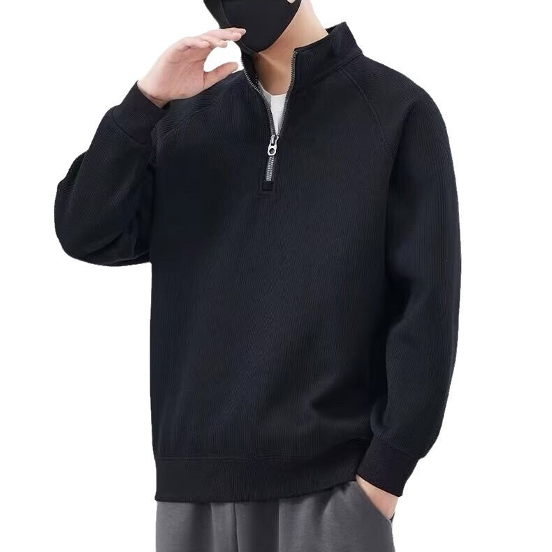 Herren Pullover Reißverschluss Kragen Hoher Kragen Warm