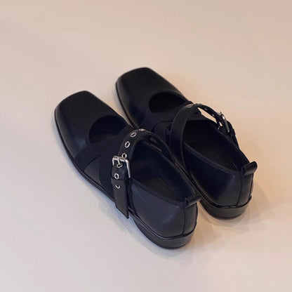 Damen Ballerinas Schuhe mit Riemen und Glanzoptik Modern