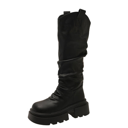 Damen Stiefel Hoch Weich Obermaterial Robust Sohle Winter