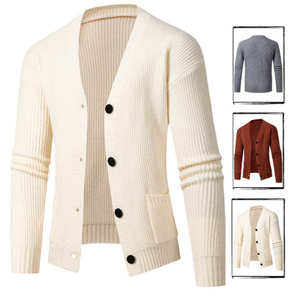 Herren Strickjacke Modern mit Feinripp Design - BerlinGlamour