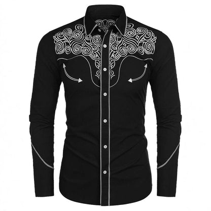 Herren Langarmhemd mit Bestickung Modern Berlin Style