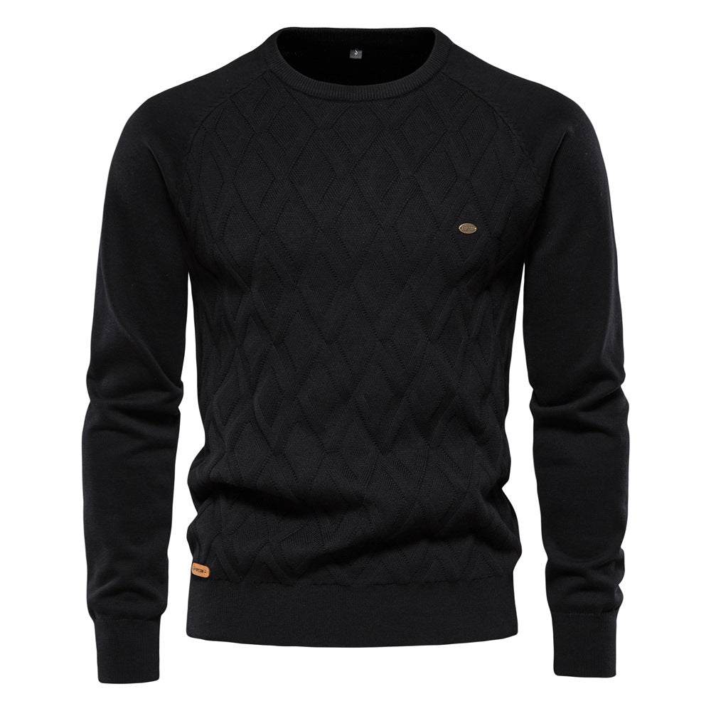 Herren Strickpullover Rautenmuster Modern Rundhals