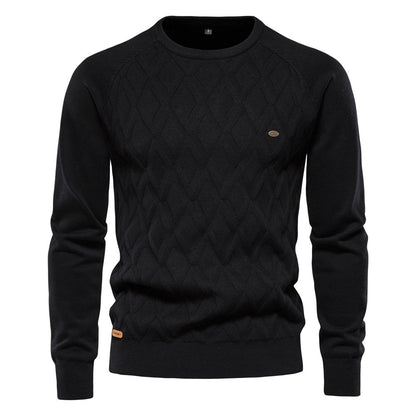 Herren Strickpullover Rautenmuster Modern Rundhals