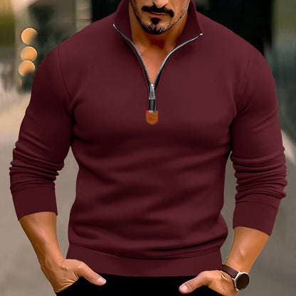 Herren Pullover Sportlich Modern Stehkragen Elastisch