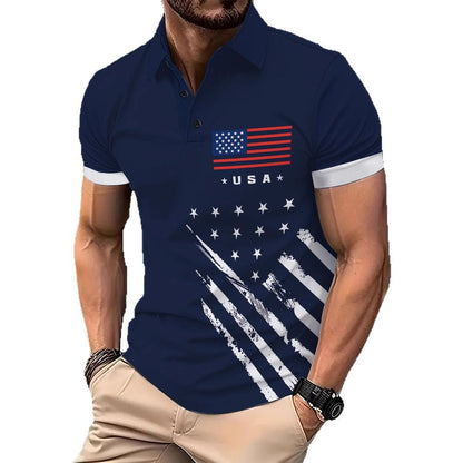 Herren Poloshirt Berlin Glamour Grafik Print