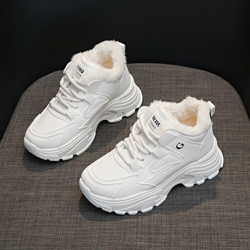 Damen Sneaker Winterlich Chunky Bequem Warm