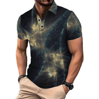Herren Poloshirt Grafik Muster Modern Berlin Style