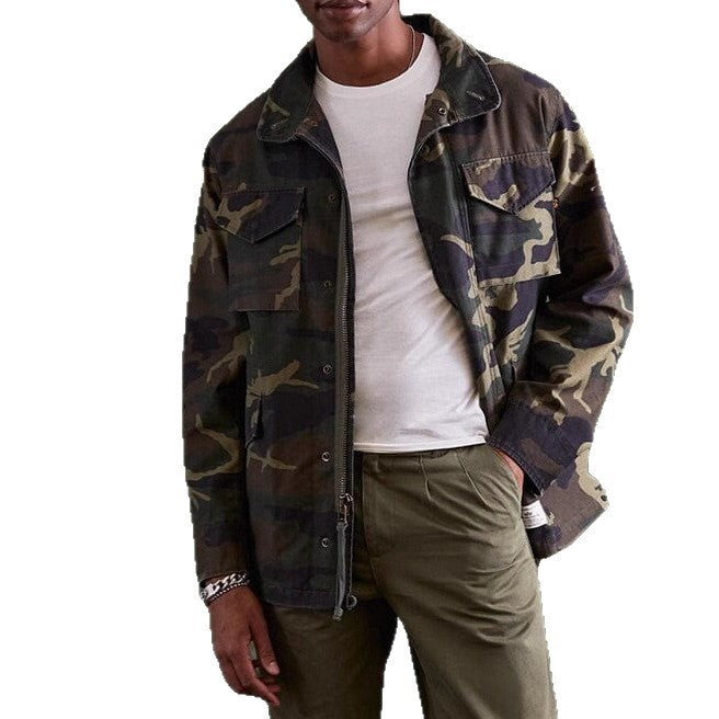 Herren Jacke Lässig Mit Taschen Hoch Kragen