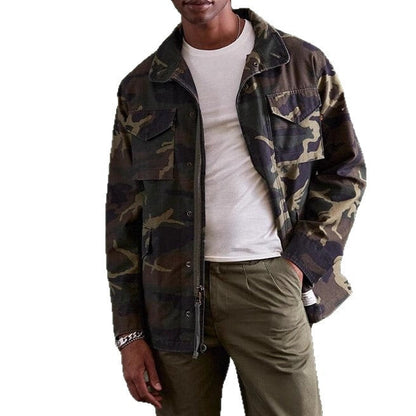 Herren Jacke Lässig Mit Taschen Hoch Kragen
