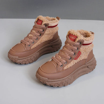 Damen Sneaker High-Top Weich Fleece Rutschfest