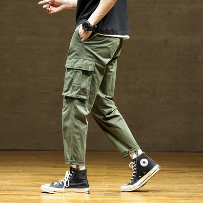 Herren Cargo-Hose Bequem mit verstellbarem Bund und vielen Taschen