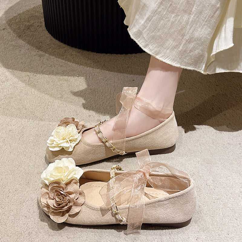 Damen Ballerinas Elegante Blumen Design - BerlinGlamour