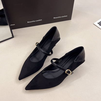 Damen Pumps mit Schnalle Elegant Hochzeitsschuhe