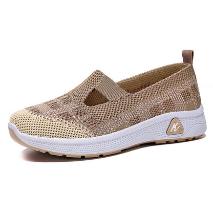 Damen Sneaker Slip-On Atmungsaktiv Bequem Sportlich