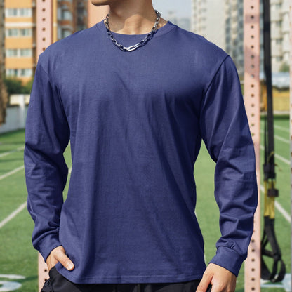 Herren Langarmshirt atmungsaktiv Hochwertig Baumwolle Casual