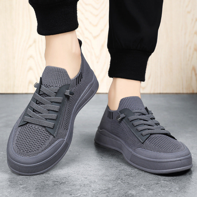 Damen Sport Sneaker Elastisch Knit Schnürsenkel