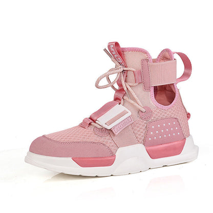 Damen Sneaker Sportlich High-Top mit Riemensystem Schwarz