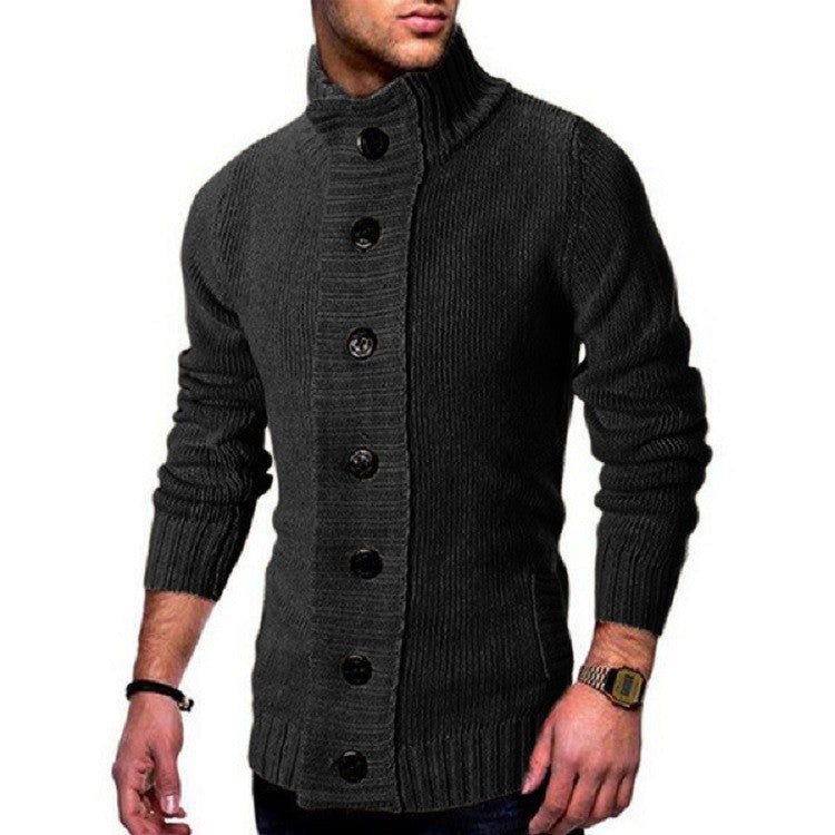 Herren Strickpullover Kuschelig Hochkragen Modern