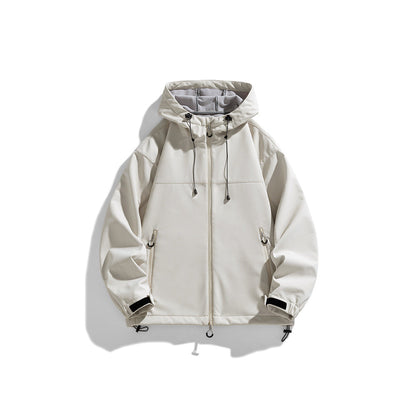 Herren Outdoorjacke Winddicht Funktionell Verstellbare Kapuze