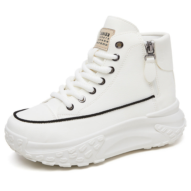 Damen Sneaker Hochformat Reißverschluss Schuhe Frauen