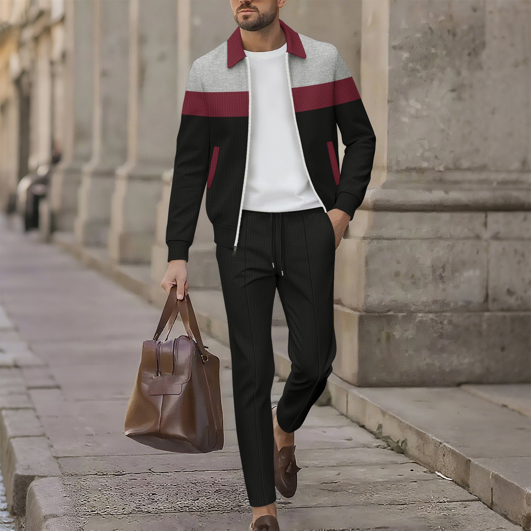 Modisches Herren Freizeitset Jacke Hose Trendy - BerlinGlamour